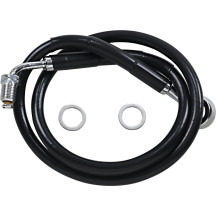Línea de freno de acero inoxidable de longitud extendida — Sobredimensionada +15.2 cm (6"), 70 cm (27.5"), Negro