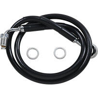 Línea de freno de acero inoxidable de longitud extendida — Sobredimensionada +15.2 cm (6"), 70 cm (27.5"), Negro
