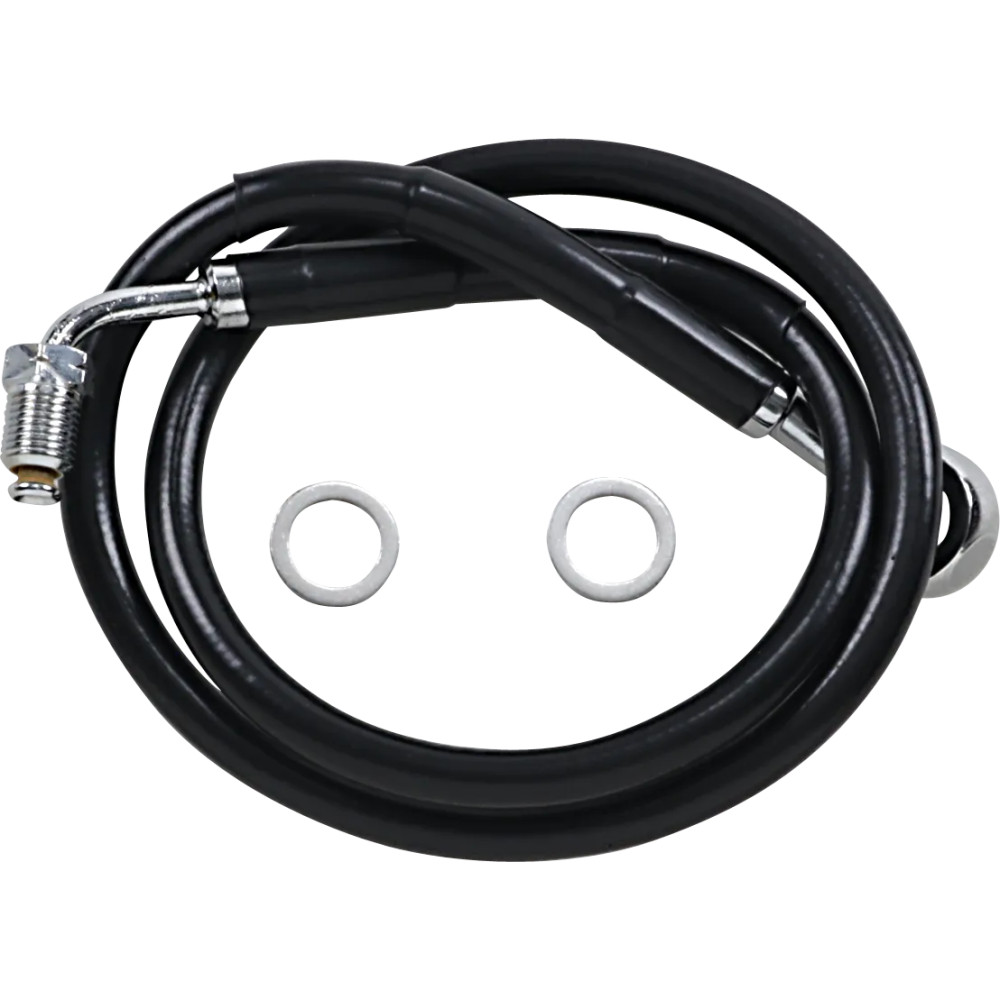 Línea de freno de acero inoxidable de longitud extendida — Sobredimensionada +15.2 cm (6"), 70 cm (27.5"), Negro