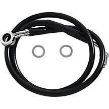 Línea de freno de acero inoxidable de longitud extendida — 80 cm (31-1/2"), sobredimensionado +25.4 cm (10"), con ABS, negro rec