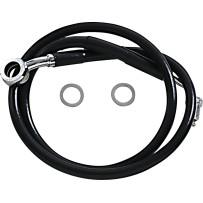 Línea de freno de acero inoxidable de longitud extendida — 80 cm (31-1/2"), sobredimensionado +25.4 cm (10"), con ABS, negro rec