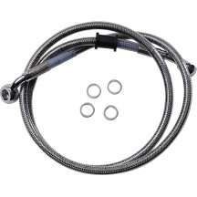 Kit de líneas de freno de acero inoxidable — 102 cm (40-1/4"), sin ABS, plateado con laca transparente