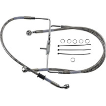 Extended Length Stainless Steel Brake Line — 31 in, Oversize +2 in, without ABS, Silver