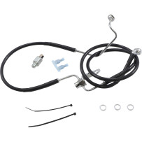 Kit de líneas de freno de vinilo negro de longitud extendida — 43 cm (17"), 80,5 cm (31-3/4"), Sobredimensionado +7,6 cm (3"), T