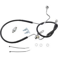 Kit de latiguillos de freno de vinilo negro de longitud extendida — 43 cm (17"), 52.07 cm (20.5"), sobredimensionado +7.6 cm (