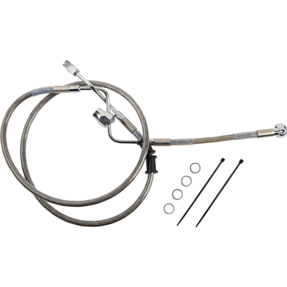 Línea de freno trasera — con ABS, plateado pulido