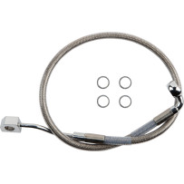 Línea de freno trasera — Compatible con ABS, acero inoxidable, plateado pulido