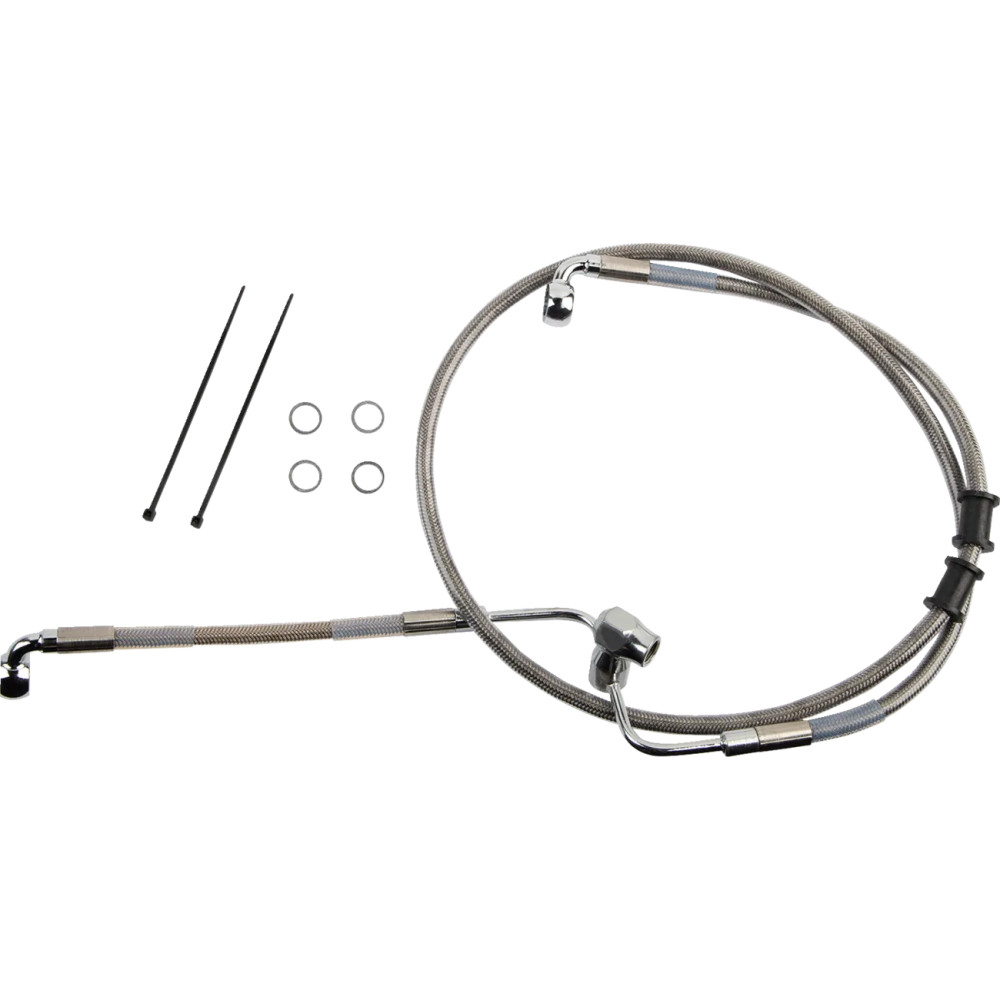 Rear Brake Line — without ABS, silver polished