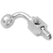 Chrome Steel Banjo Fitting — -3 AN male, 3/8" 90° short
