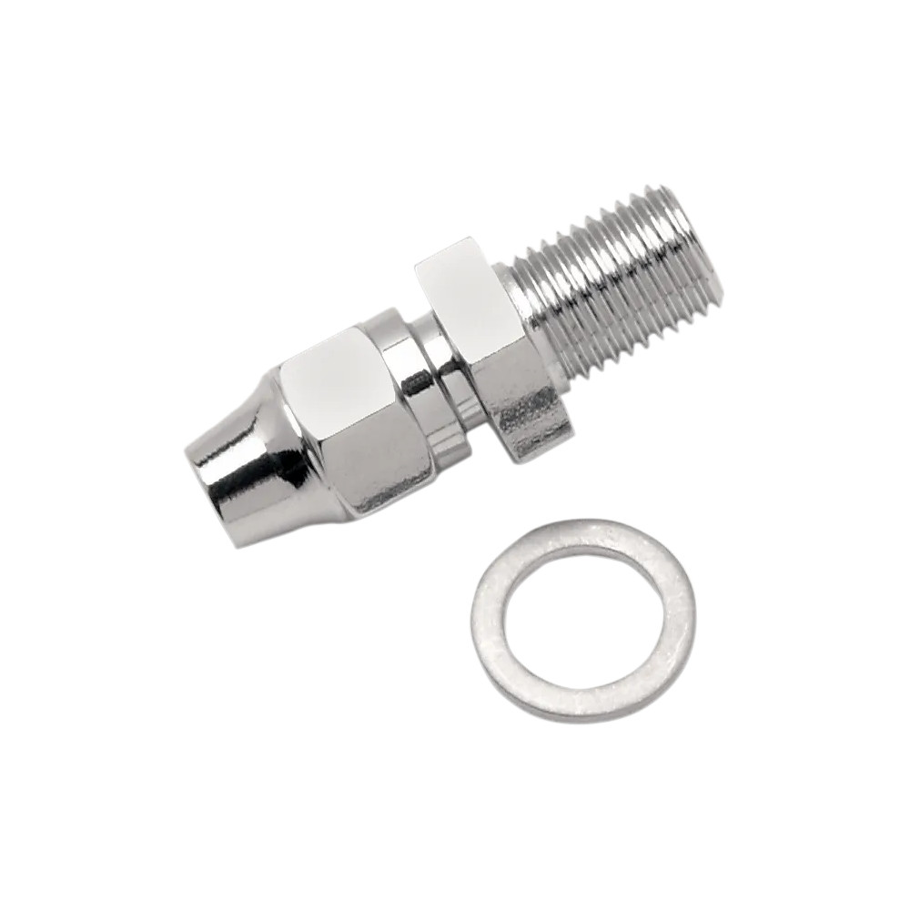 Conector de línea de freno — 3/8-24 SAE macho, cromo