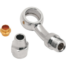 Racor banjo — 7/16" (11.1 mm), ángulo 35°, cromado