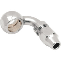 Racor banjo — 11.1 mm (7/16") , curva 90°, cromado