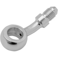 Racor banjo de acero cromado — 12 mm, curvatura 35°, -3 AN macho