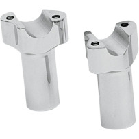 Buffalo Billet Aluminum Handlebar Risers — 1" clamping diameter, 3" rise, Chrome