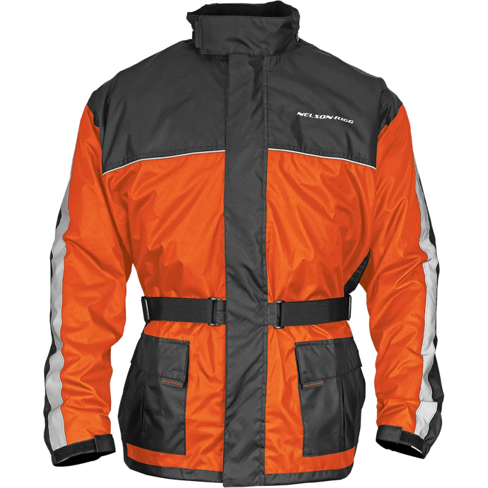 Solo Storm Waterproof Jacket — L, Black, Orange