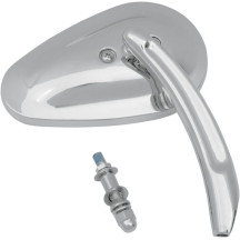 Billet Mirror — 89 mm head, 145 mm width, 140 mm stem, screw-in mount, Chrome