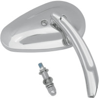 Billet Mirror — 89 mm head, 145 mm width, 140 mm stem, screw-in mount, Chrome