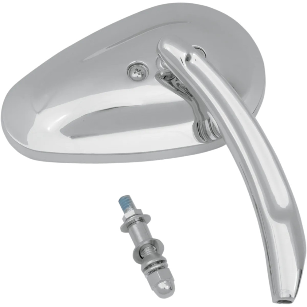 Billet Mirror — 89 mm head, 145 mm width, 140 mm stem, screw-in mount, Chrome