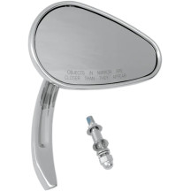 Billet Mirror — 89 mm head, 145 mm width, 140 mm stem, screw-in mount, Chrome