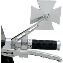 Maltese Mirror — 10 cm (4") head, screw-in mount, chrome/silver