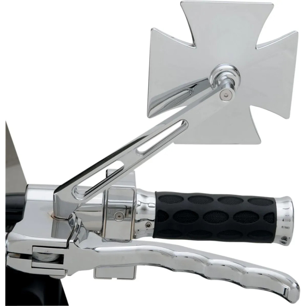 Maltese Mirror — 10 cm (4") head, screw-in mount, chrome/silver