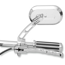 Espejo oval grande — 13,6 cm x 8,3 cm, Cromo/Plata