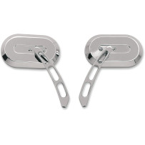 Large Oval Mirror — 5-3/8" x 3-1/4", Chrome, Silver