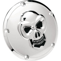 Chrome 3-D Skull Derby Cover — 5-hole mounting