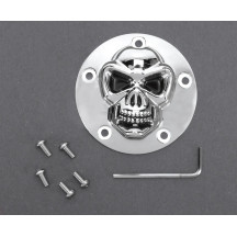 Cubierta de platinos 3D con calavera — 0.750 in protrusion, Cromo