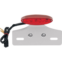 Mini LED Cat Eye Taillight with License Plate Mount — 4.5" W, 1" H, Red lens