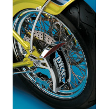 Side Mount Half-Moon LED Taillight and License Plate Mount — 8-1/4" x 4-1/2", accepts 4" x 7" plate, axle mount, chrome