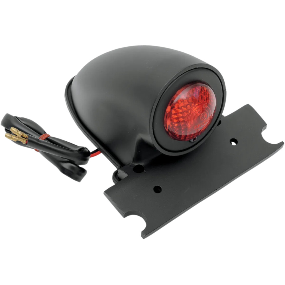50's Style Chopper Taillight — 12V, black housing, red lens, rear