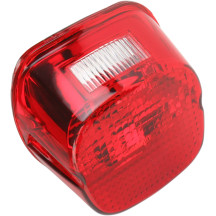 Laydown Taillight Lens with Top Tag Window — Red, Rear Mount