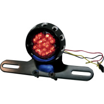 Custom Bobber Led Taillight and License Plate Mount — 12V, fits FXD and XL