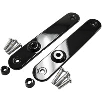 Soportes de reubicación para intermitentes — 20,5 cm L x 38,1 mm An., Delantero, Negro brillo