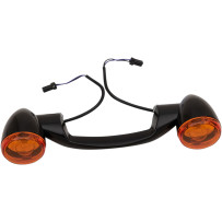 Bullet-Style Rear Turn Signal Kit — 12V, amber lens, black housing