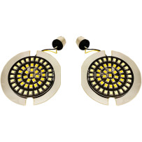 Front Dual Ring Turn Signal Inserts — 1157 socket, LED, Amber/White, 48 LEDs