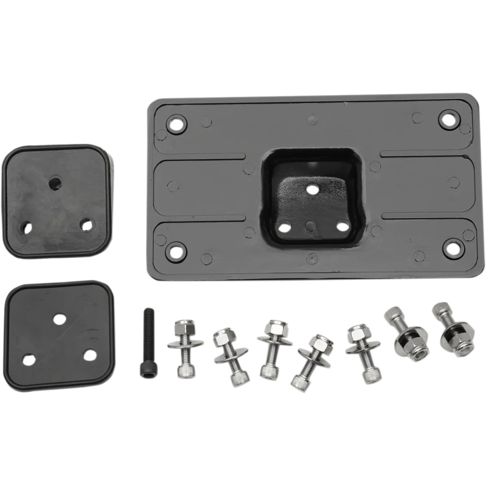 Fender License Plate Mount — 4" x 7", Black, rear, bolt-on