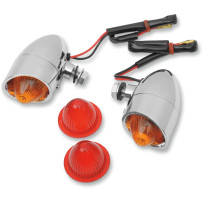 Mini luz marcadora de estilo retro — 41,3 mm (1-5/8") de diámetro, 82,6 mm (3-1/4") de longitud, 12 V, lentes ámbar y rojos