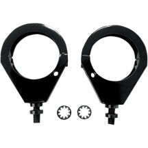 Abrazaderas de horquilla para intermitentes — 49 mm (1-15/16"), Negro, horquilla delantera