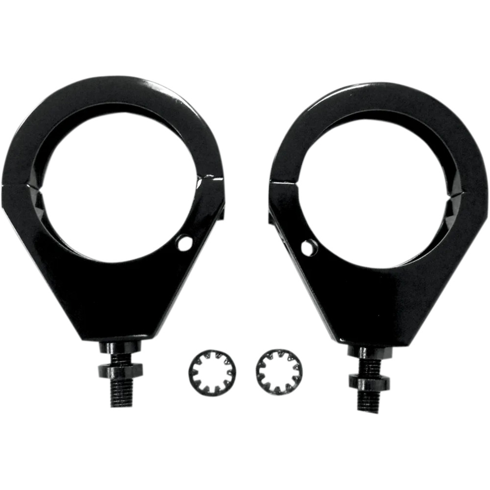 Abrazaderas de horquilla para intermitentes — 49 mm (1-15/16"), Negro, horquilla delantera