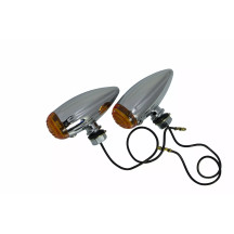 Luces marcadoras cromadas — 76 cm de longitud, 30 mm de diámetro, lente ámbar