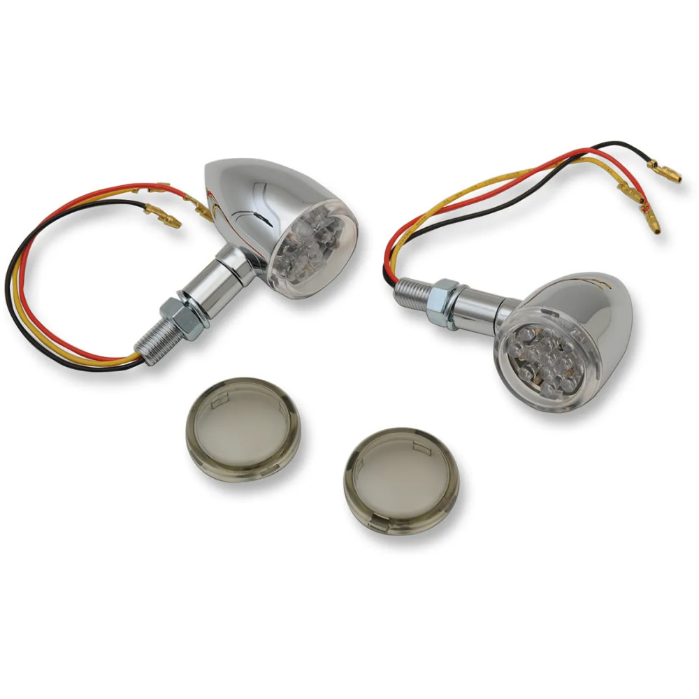 Luces marcadoras LED Mini Deuce — 60.3 mm L, 34.9 mm dia, 5/16-24 montaje por espiga, 12V, cromo