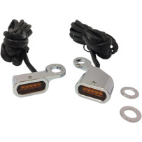 Luces LED marcadoras para manillar — 1" x 1/2", ámbar, Harley-Davidson, montaje en vástago del espejo