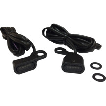 Luces LED para manillar — 1" x 1/2", para Harley-Davidson®, ámbar/negro