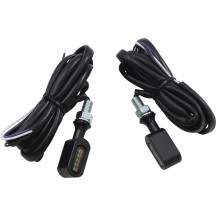 Luces marcadoras LED frontales universales — 44 mm, espárrago M8-1.25, negro mate, ámbar/blanco