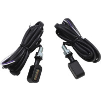 Luces marcadoras LED frontales universales — 44 mm, espárrago M8-1.25, negro mate, ámbar/blanco