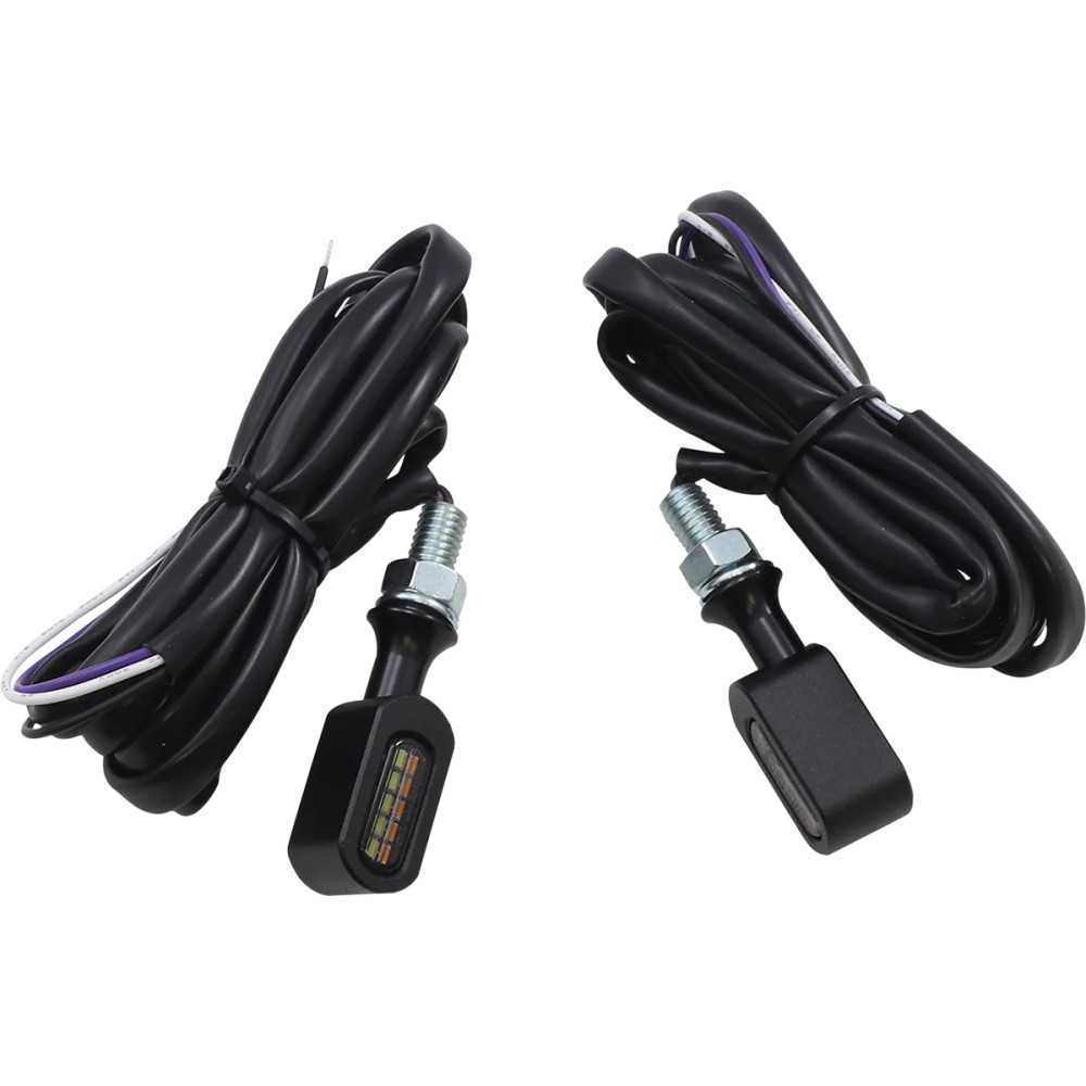 Luces marcadoras LED frontales universales — 44 mm, espárrago M8-1.25, negro mate, ámbar/blanco