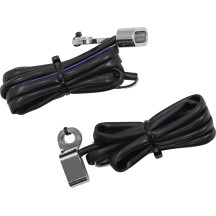 Luces Marcadoras LED de Manillar — espárrago M8-1.25, 44 mm largo, 14 mm alto, 31.8 mm ancho, cromo, ámbar/blanco