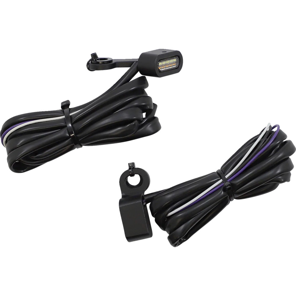 Luces marcadoras LED para manillar — 44 mm (1-3/4") largo, 14 mm (9/16") alto, 31,8 mm (1-1/4") ancho, ámbar/blanco